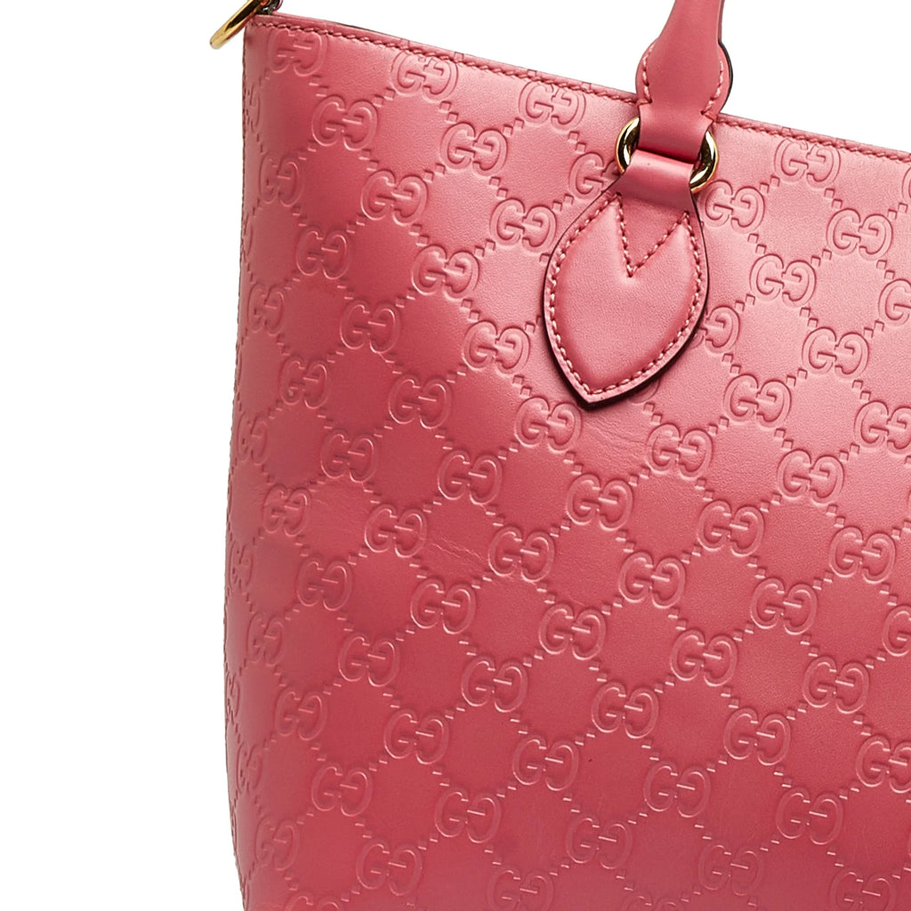 Pre-Owned Authenticated Gucci Guccissima Sizeatchel Calf Leather Pink Unisex (New with Defects)