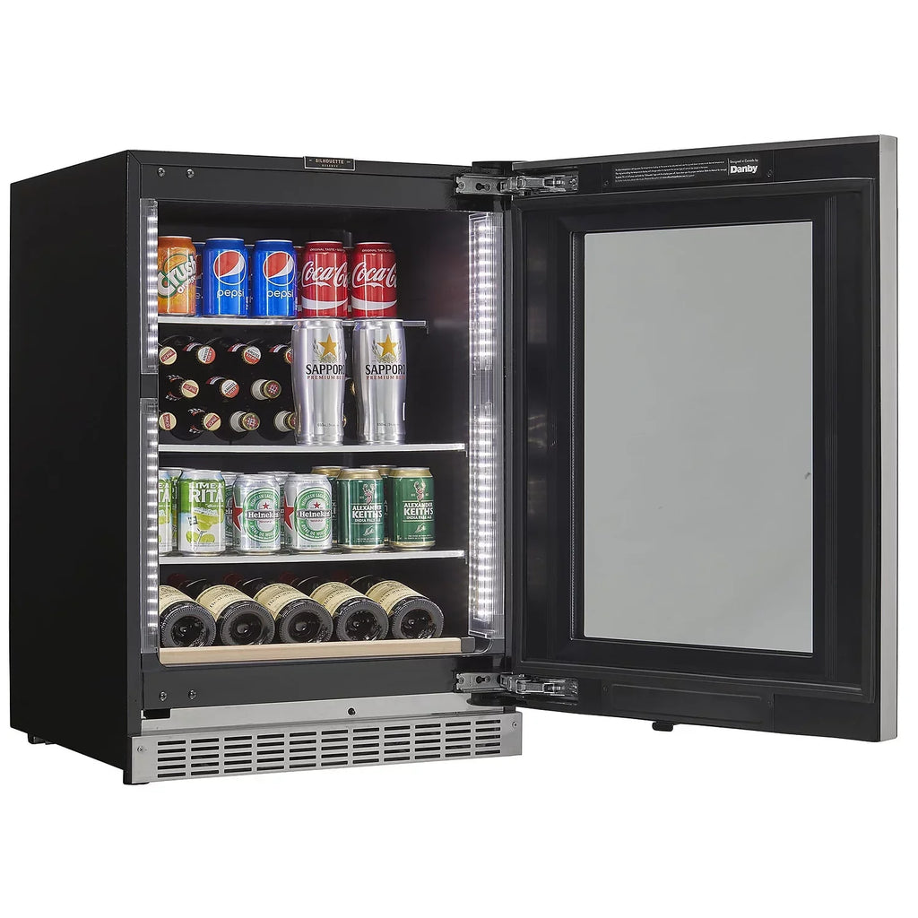 Danbys  5 cu. ft. Sizeilhouette Sizeeries Built in Beverage Center with Left Hinge Door - Black