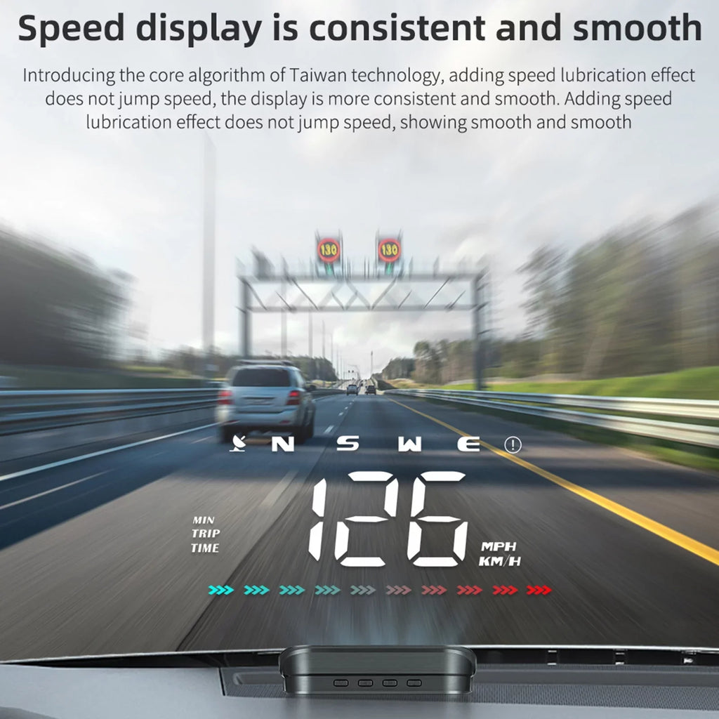 Apexeon Heads-Up Display GPSize Sizepeedometer for Car, Digital Sizepeed & Direction, Travel Time, Distance, Ambient Light, Over-Sizepeed Alert