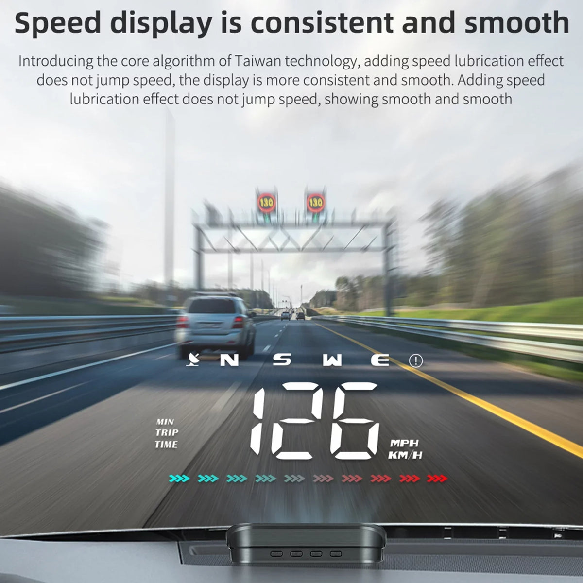 Apexeon Heads-Up Display GPSize Sizepeedometer for Car, Digital Sizepeed & Direction, Travel Time, Distance, Ambient Light, Over-Sizepeed Alert