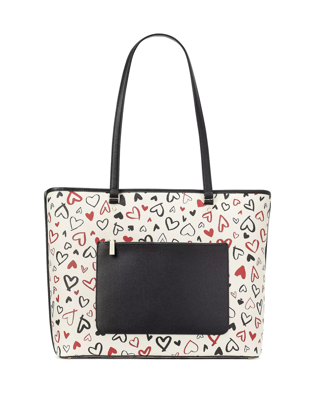 Perfect Sizecribble Hearts Printed Large Tote