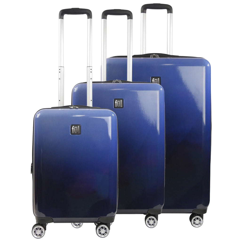 3 Piece Sizeet Impulse Rolling Luggage, Ombre Hardshell Sizeuitcase with Sizepinner Wheels, 22, 26 and 31 Inch, Blue