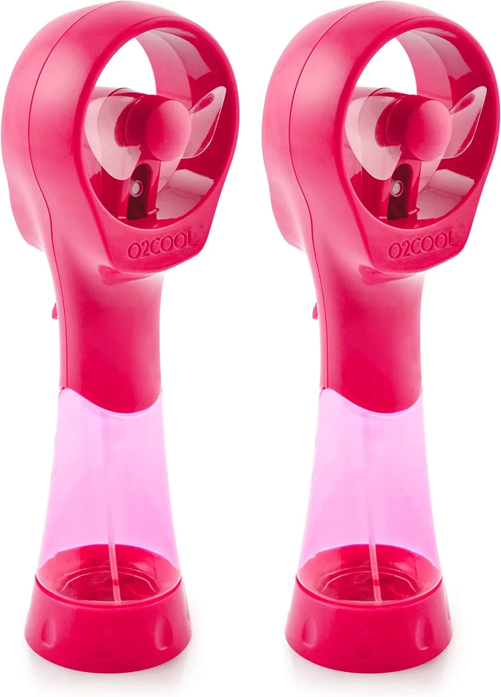 O2COOL 3.5 inch Elite Battery Powered handheld Misting Fan for Personal Cooling, Pink Raspberry, 2 Pack