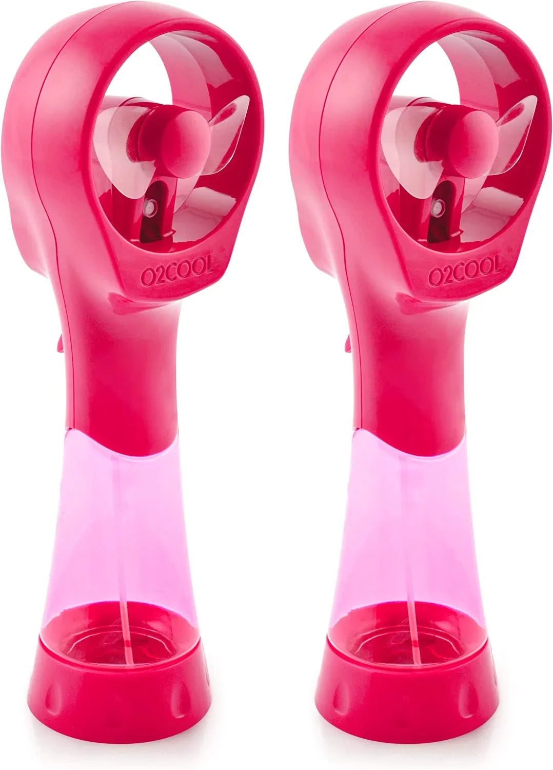 O2COOL 3.5 inch Elite Battery Powered handheld Misting Fan for Personal Cooling, Pink Raspberry, 2 Pack