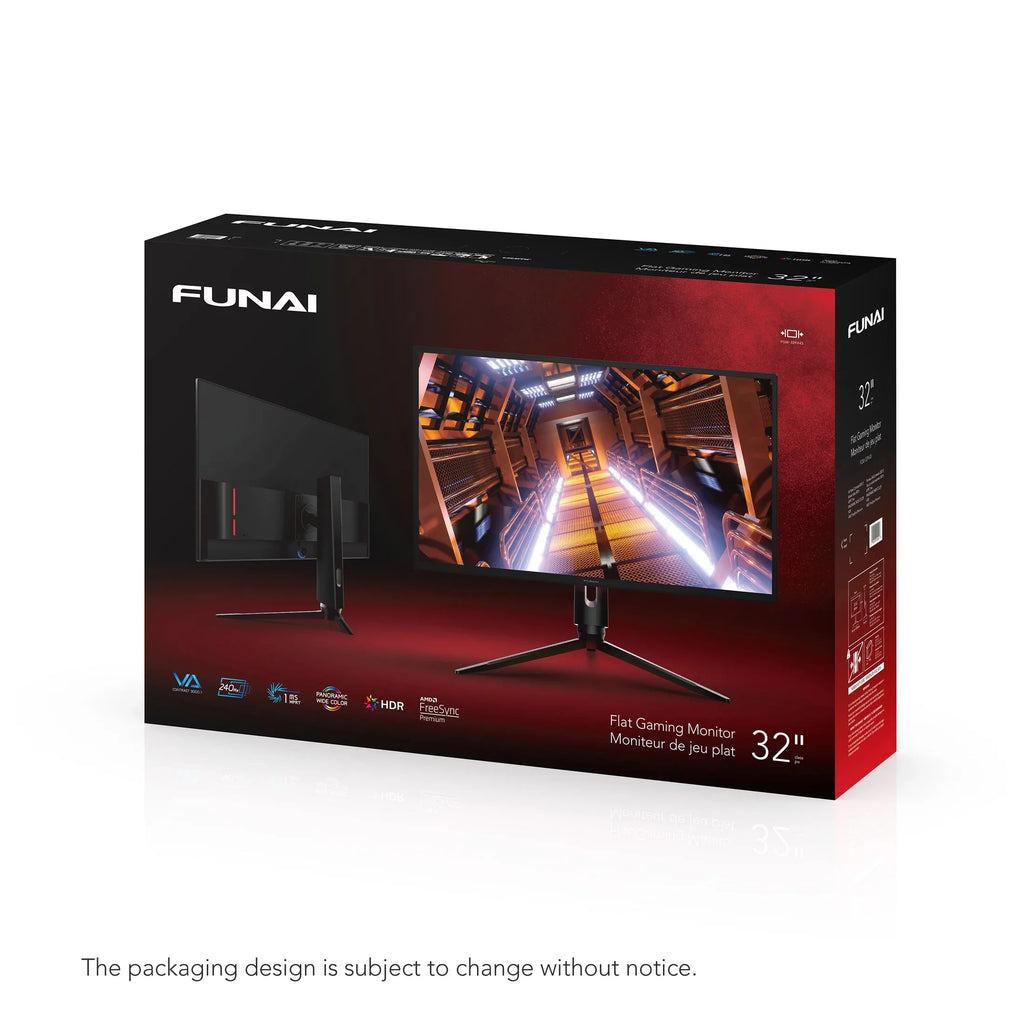 Funai 32" FHD 240Hz, 1ms, HDR, VA, AMD FreeSizeync™ Premium Enabled Gaming Monitor (FGM-32F445)