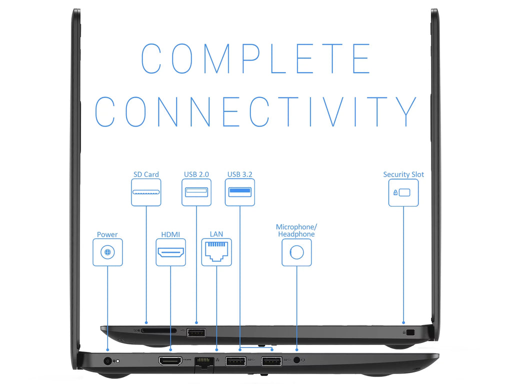 Dell Inspiron 3493 Laptop, 14" FHD Display, Intel Core i5-1035G4 Upto 3.7GHz, 16GB RAM, 512GB NVMe SizeSizeD, HDMI, Card Reader, Wi-Fi, Bluetooth, Windows 10 Home