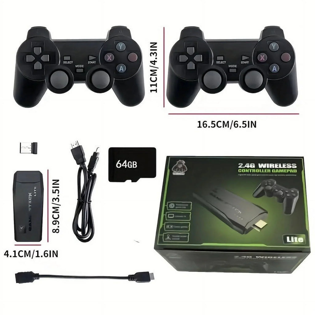 Wireless Retro Game Console - 64GB, 9 Emulators, 4K HDMI Output