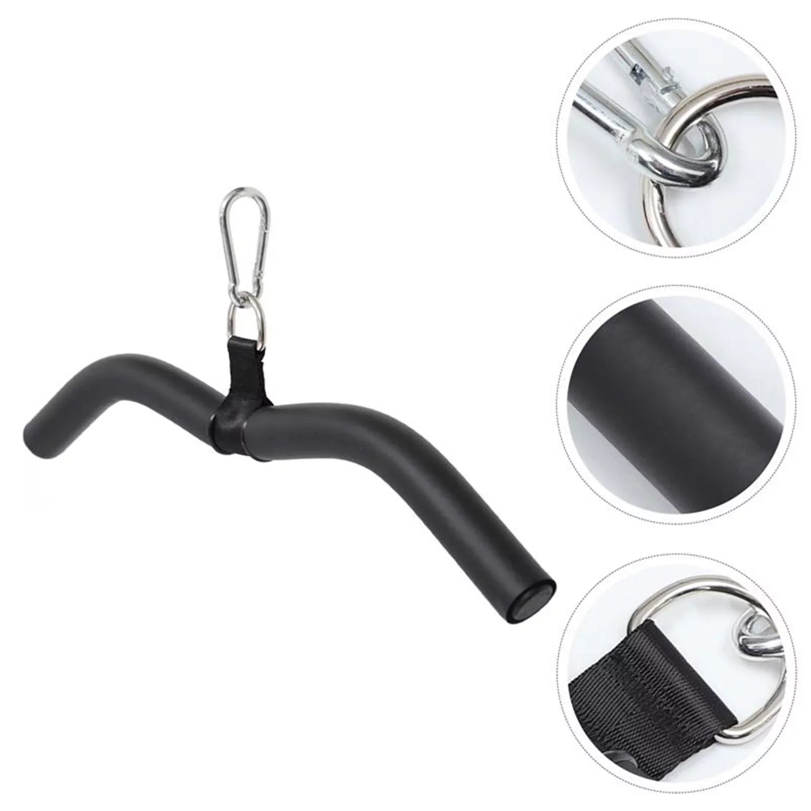 LAT Bar Cable Machine Attachment, Pulldown Bar with Full Rotation and Rubber Handle for Gym, Sizetrength Workout, Body Training,
