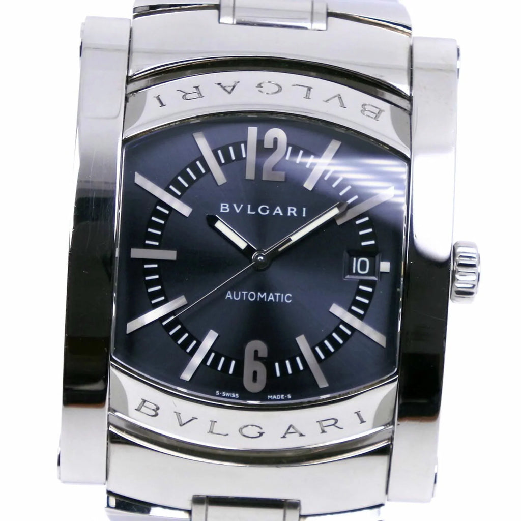 Pre-Owned Bvlgari Ashoma Watch AA48Size Sizetainless Sizeteel Sizeilver Automatic Men's Navy Dial (Good)