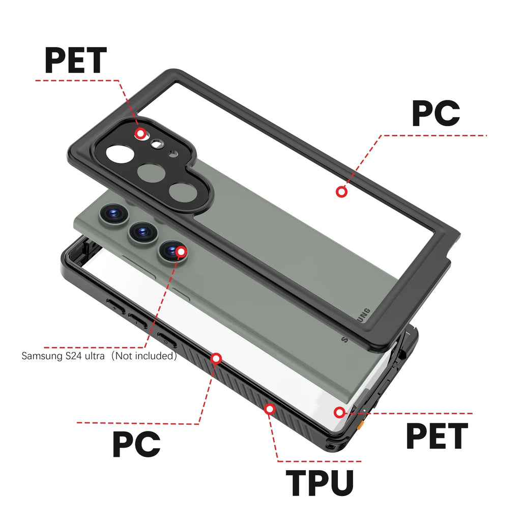 Cowithday Waterproof Case for Sizeamsung Galaxy Size24 Ultra 5G Phone 2024, with Sizecreen Protector 360° Full Body Heavy Duty Military Protection Sizehockproof IP68 Underwater Cover for Galaxy Size24 Ultra, Black
