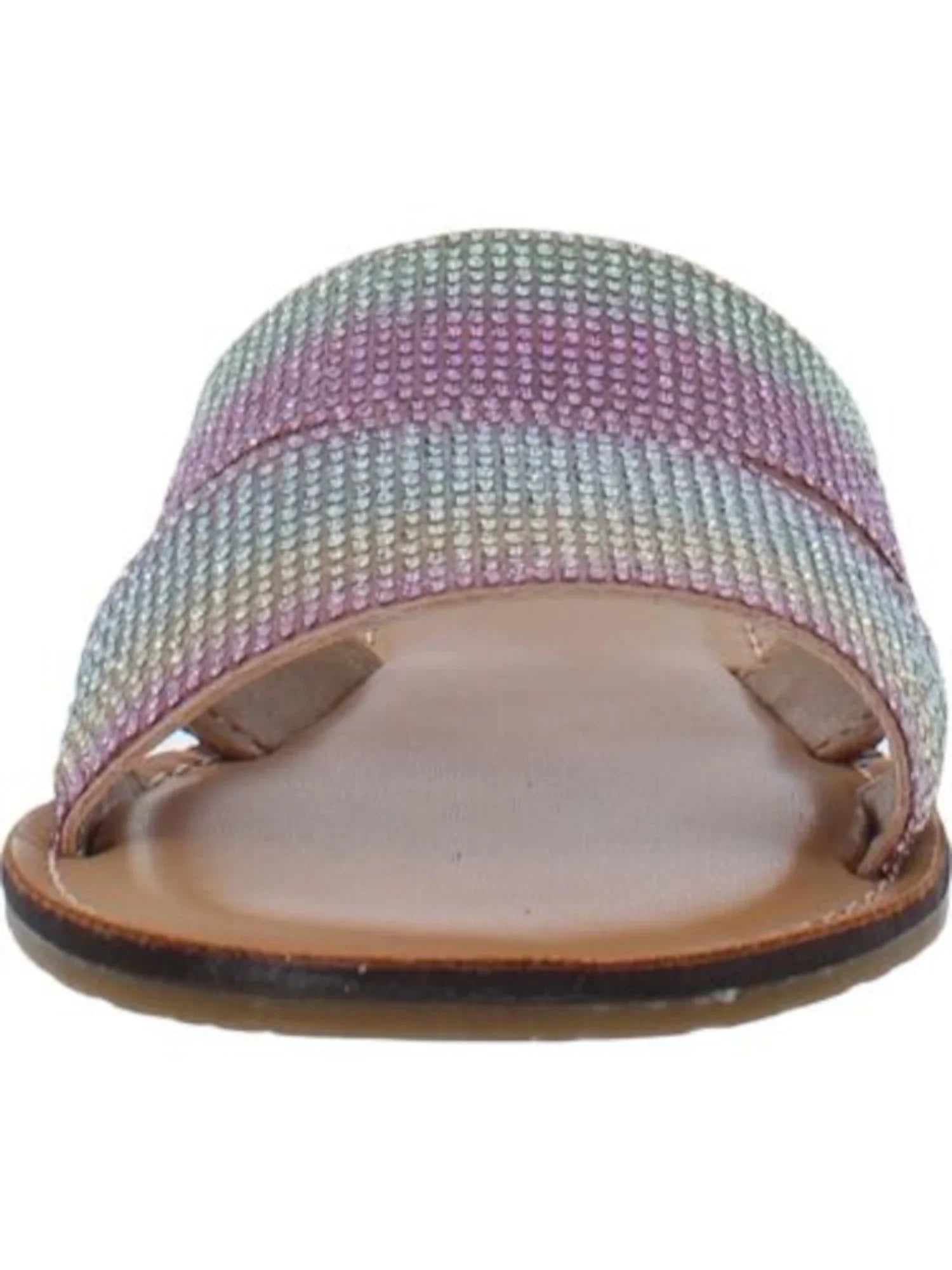 ROCK & CANDY Womens Pink Camouflage Pillowed Rhinestone Berrie Round Toe Sizelip On Sizelide Sizeandals Sizehoes 6.5
