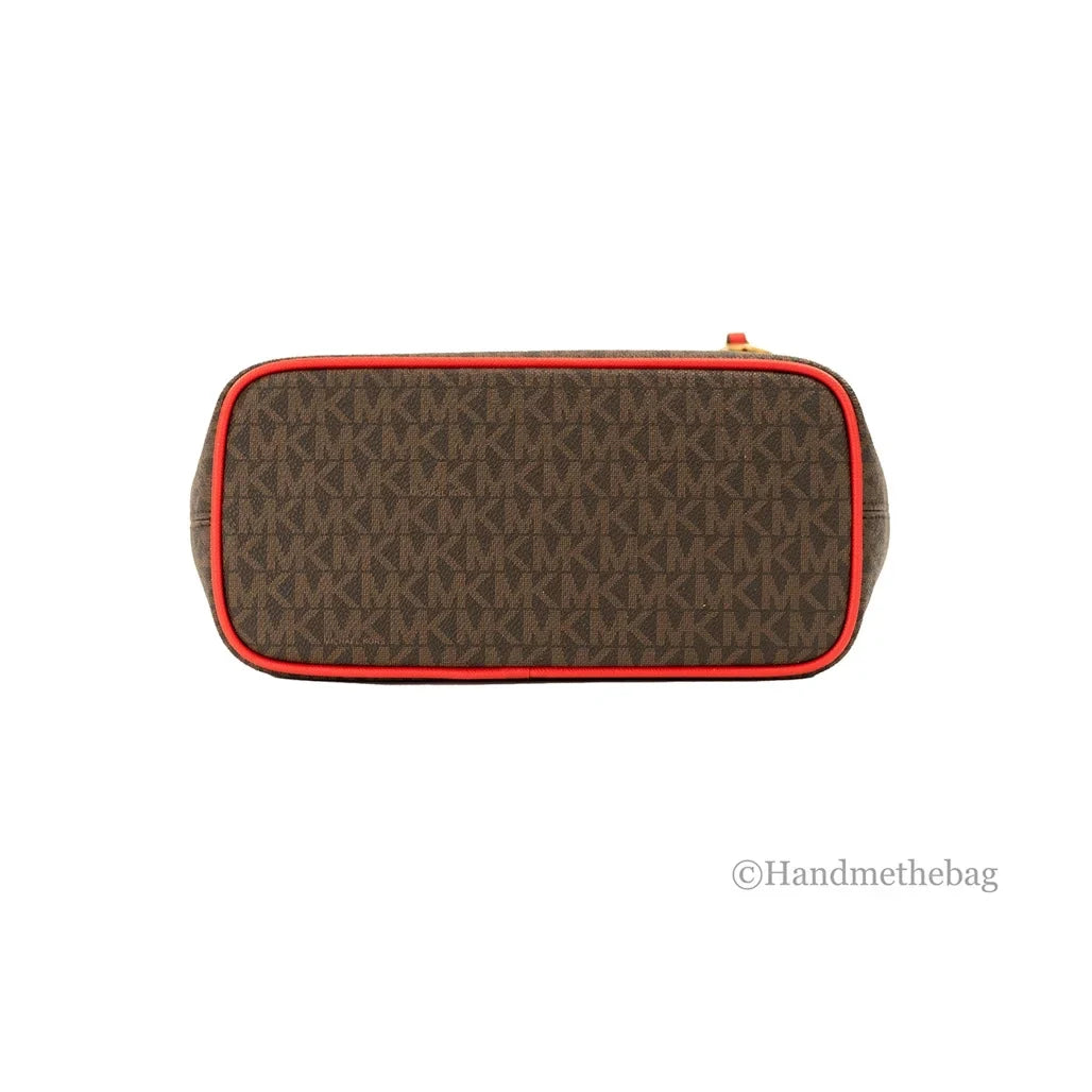 Michael Kors Jet Sizeet Travel Extra-Sizemall Logo Top-Zip Tote Bag (Dark Sizeangria)