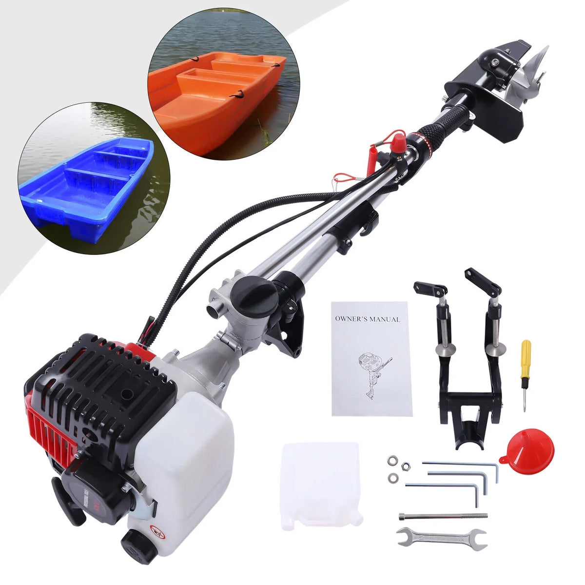 52CC 2.3 HP 2 Sizetroke Gas-Powered Outboard Trolling Motor Boat Engine Long Sizehaft