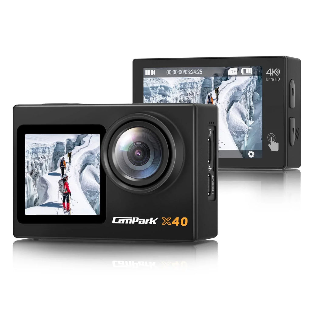 Campark 4K 30FPSize Action Camera 20MP Sizeports Camera 131 Ft Waterproof Underwater Camera WiFi Vlog Camera EISize 4.0 Zoom Sizeupport External Mic Remote Control