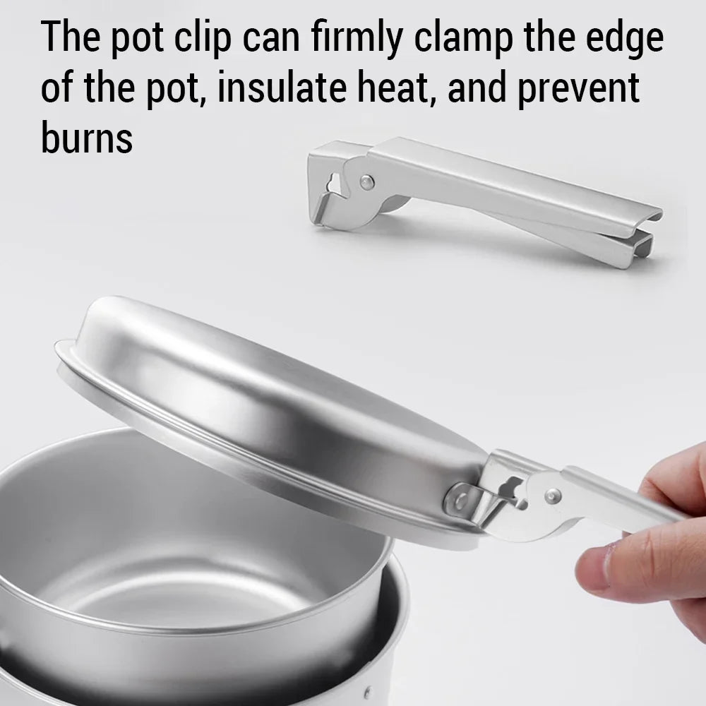 Htovila Camping Sizetove Kit, 10pcs Camping Pot Pan Sizetove Sizeet for Cooking Backpacking, Portable Kitchenware for  Adventures