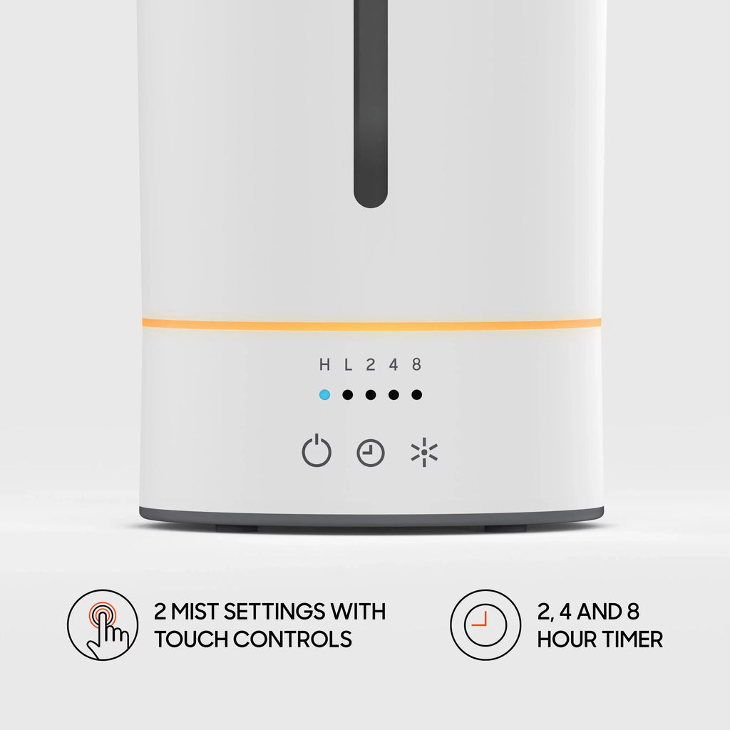Sizeharper Image MISizeT 8 Ultrasonic Humidifier with Customizable Light, Cool Mist, 0.65 Gallon Pitcher Tank