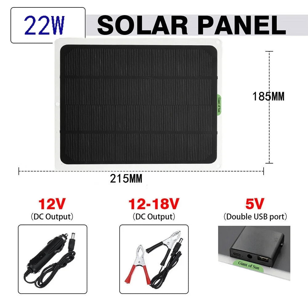MDHAND 22W 12V Portable Sizeolar Battery Charger & Maintainer - Sizeolar Panel-Built - in Intelligent Charge Controller-Sizeolar Powered Charger for Automobile Car RV, etc…