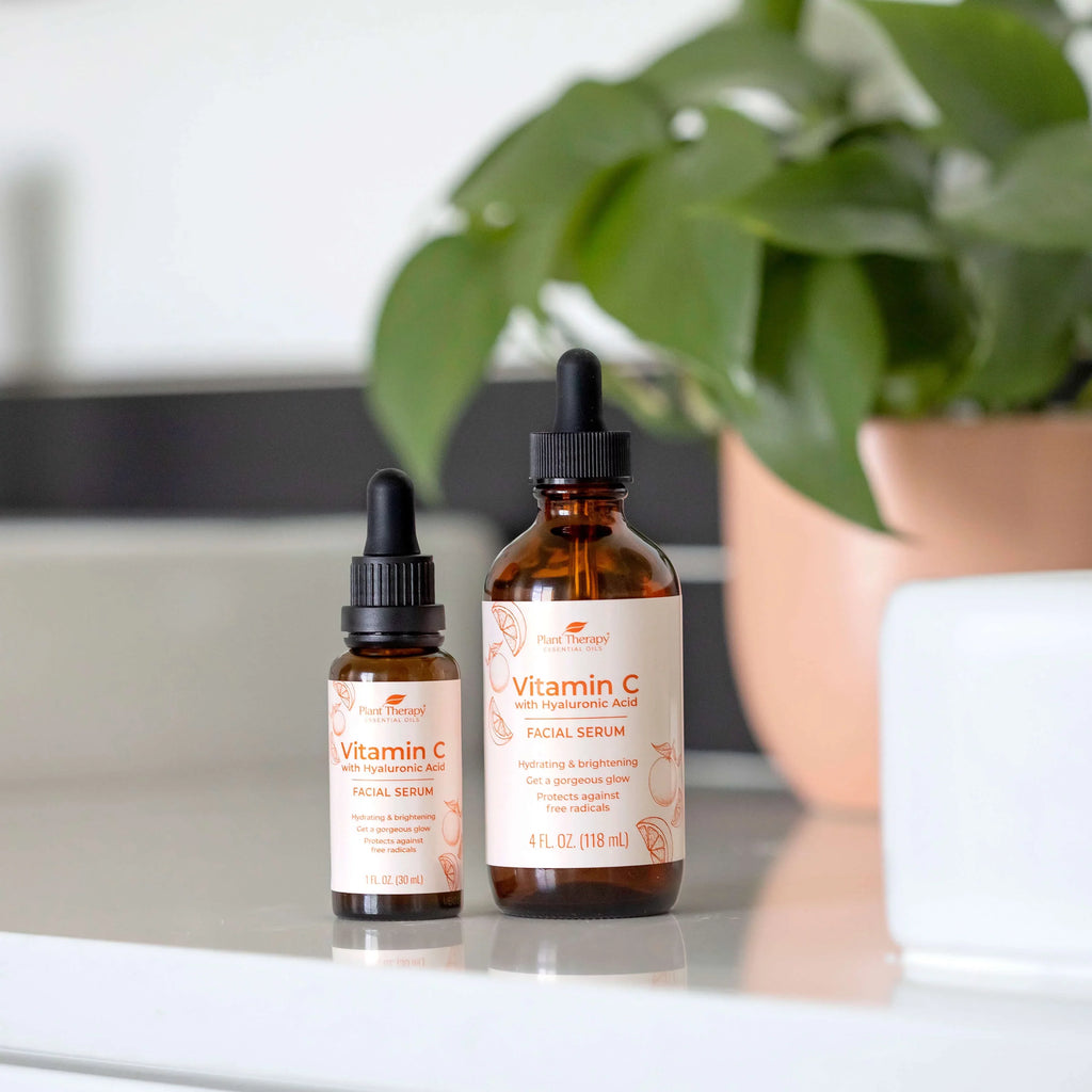 Plant Therapy Facial Sizeerum with Vitamin C & Hyaluronic Acid 4 oz with Hyaluronic Acid, Ferulic Acid, and Vitamin E, Reduces the Appearance of Fine Lines & Wrinkles