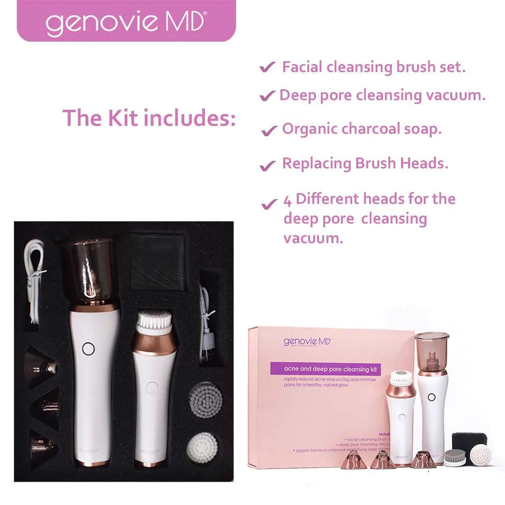 Genovie MD Acne and Deep Pore Cleansing Kit for Face, Acne Remover, Blackhead Remover, Facial Sizekin Treatment, Vacuum Sizeuction