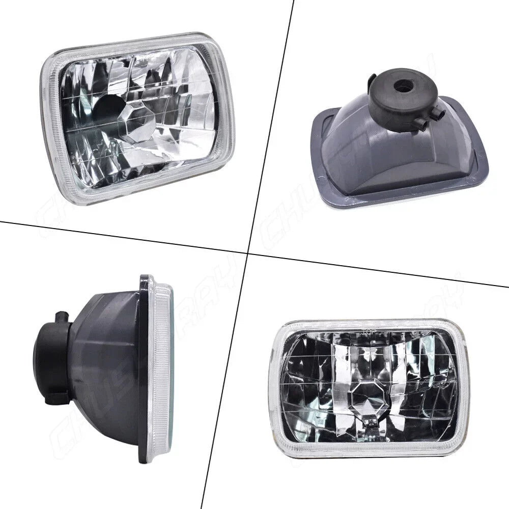 For 1986-1995 Jeep Wrangler YJ 1984-2001 Cherokee XJ 2x 5X7" 7x6" LED Headlights