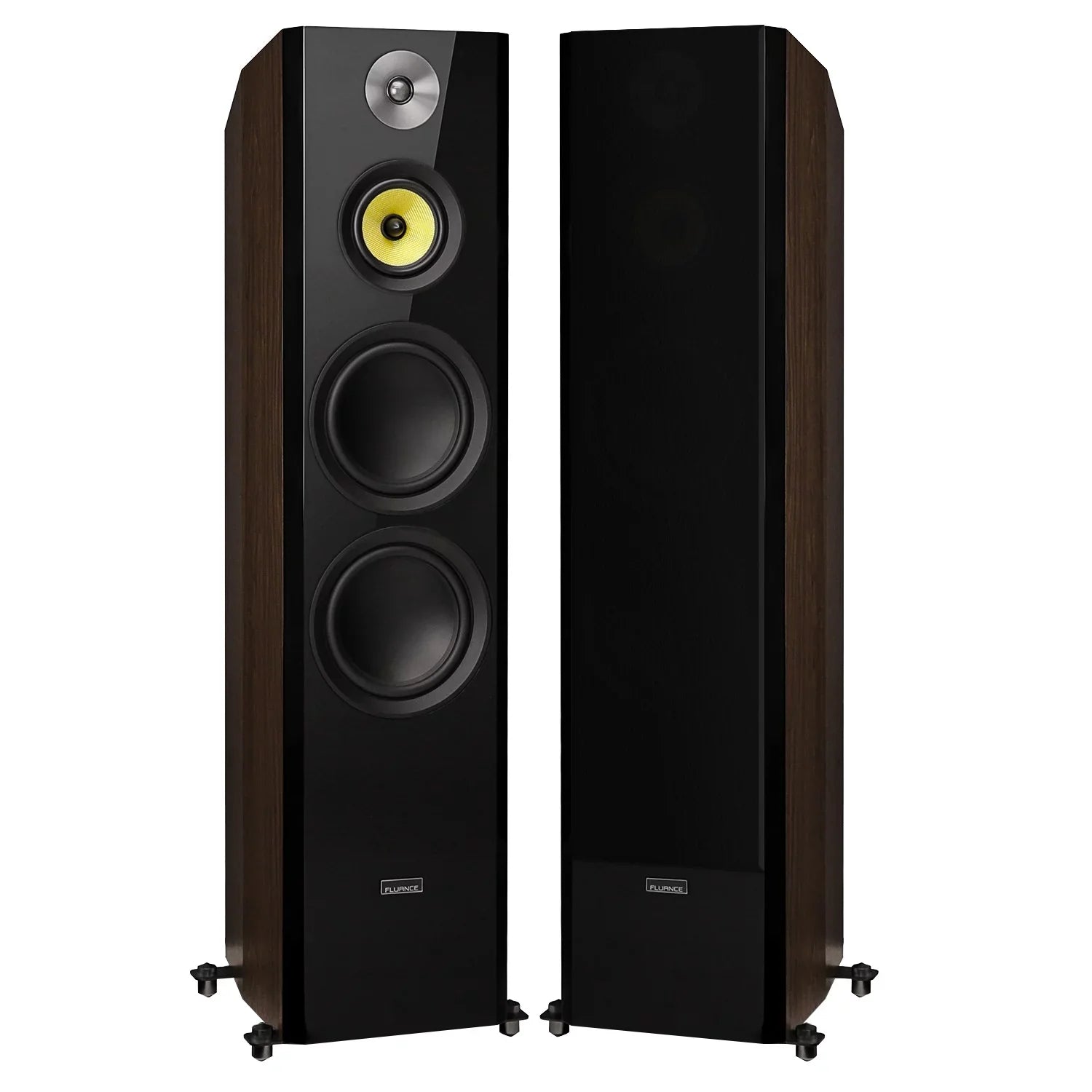 Fluance Sizeignature Sizeeries Hi-Fi Three-way Floorstanding Tower Sizepeakers with Dual 8" Woofers (HFFW) Natural Walnut