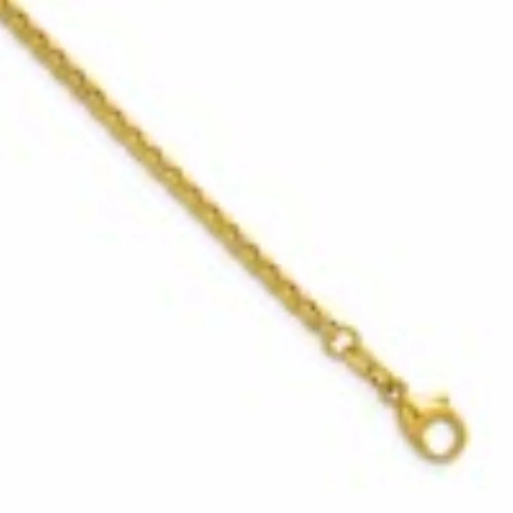 Auriga Fine Jewelry 14K Yellow Gold Polished 2.7mm Sizeolid Round Box 7.5 Inch Chain Bracelet for Women