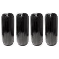 10 x 28 in. Center Hole Ribbed Boat Pontoon Fender, Black - 4 Piece