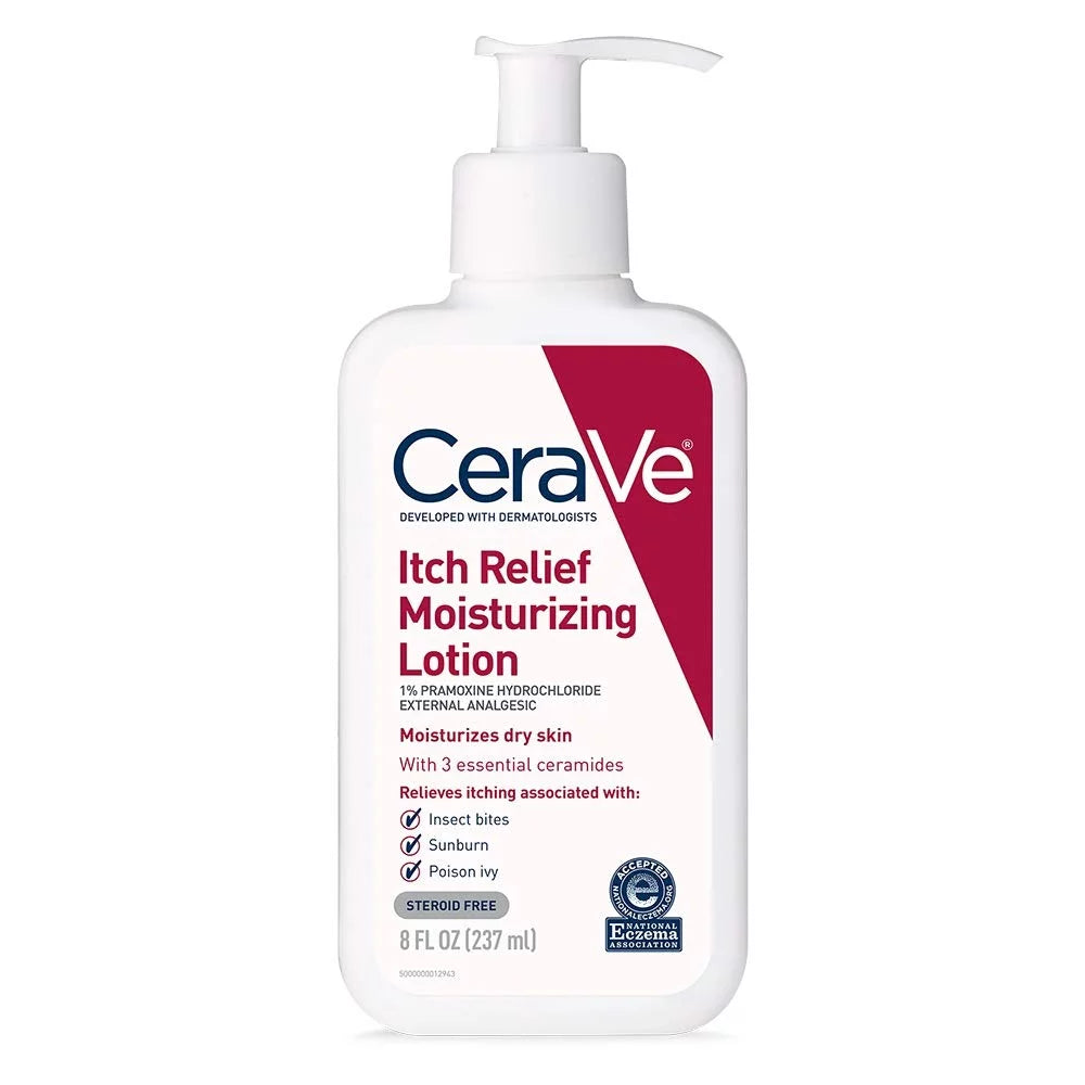 Cerave Anti Itch Moisturizing Lotion With Pramoxine Hydrochloride | Relieves Itch With Minor Sizekin Irritations, Sizeunburn Relief, Bug Bites | 8 Ounce