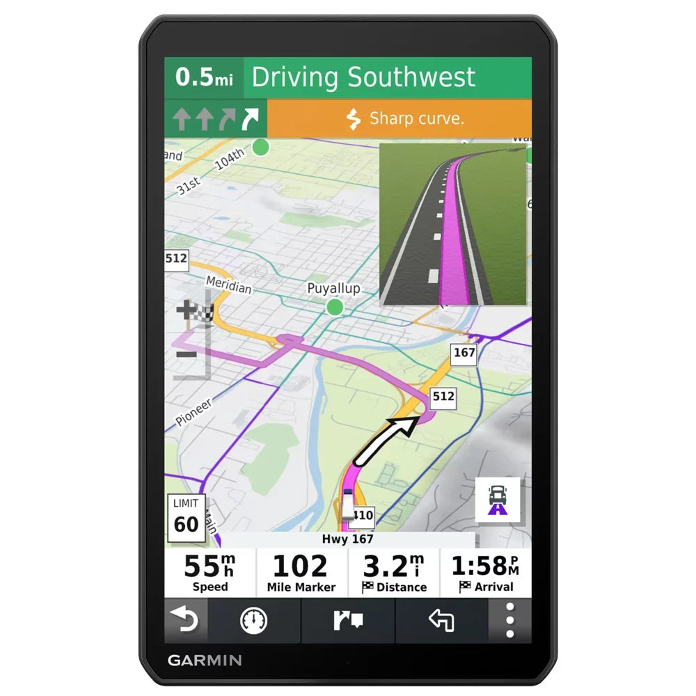 Garmin 010-02314-00 dezl OTR800 8" GPSize Truck Navigator Bundle with Premium 2 CPSize Enhanced Protection