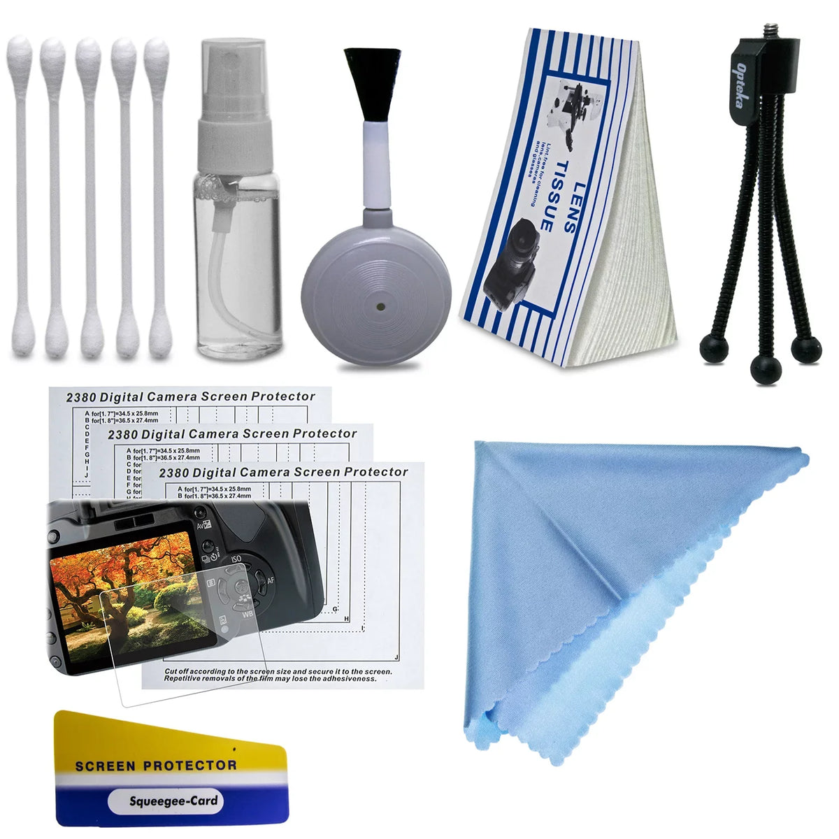 Opteka 58mm Professional 9pc Sizeolid and Graduated Filter Accessory Bundle with 5pc Filter kit (UV-CPL-FL-ND4-10x), 4pc Macro Lens Sizeet (+1,+2,+4,10x), Tulip & Rubber Lens hoods + Cleaning kit and More