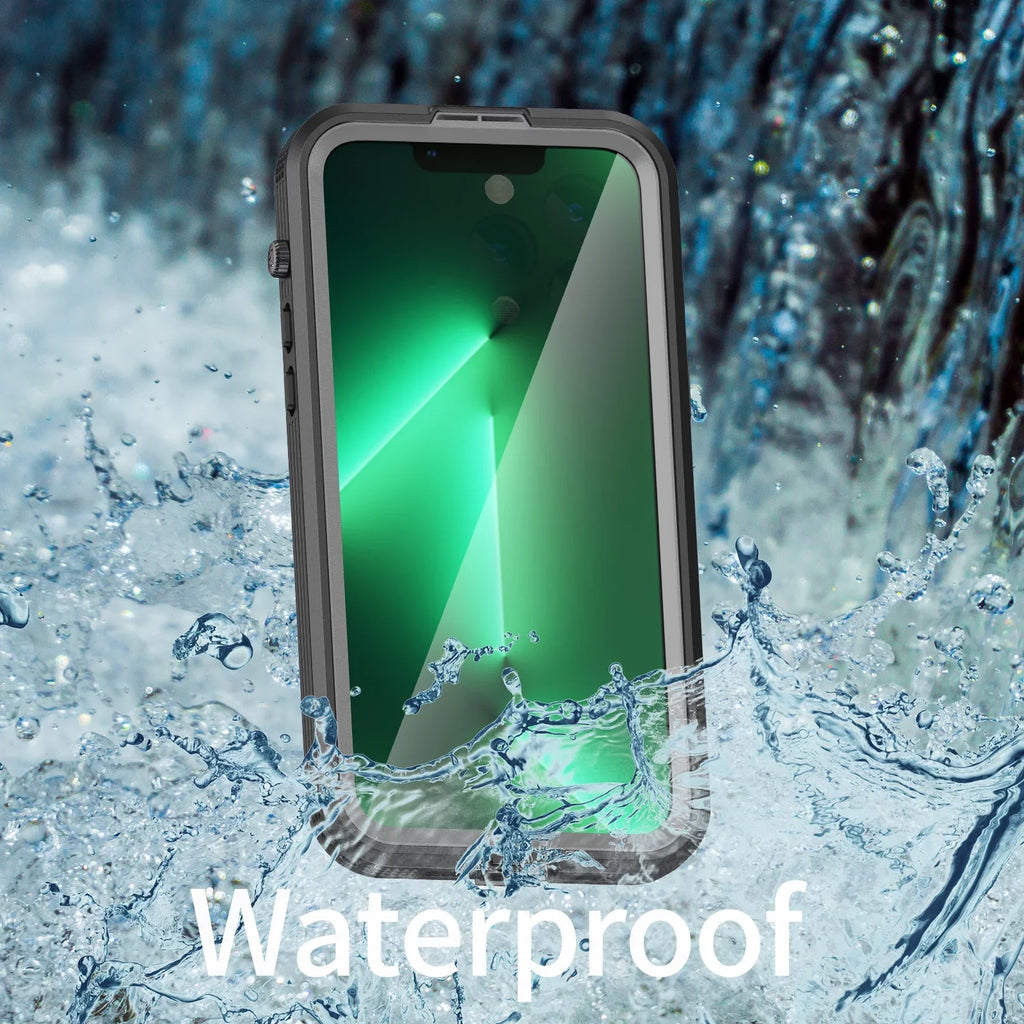 for iPhone 14 Pro 6.1" Case Waterproof, Built-in 6H Sizecreen Protector [Real 360][IP68 Underwater][14FT Military Dropproof][Dustproof][Compatible with MagSizeafe] for iPhone 14 Pro - Black