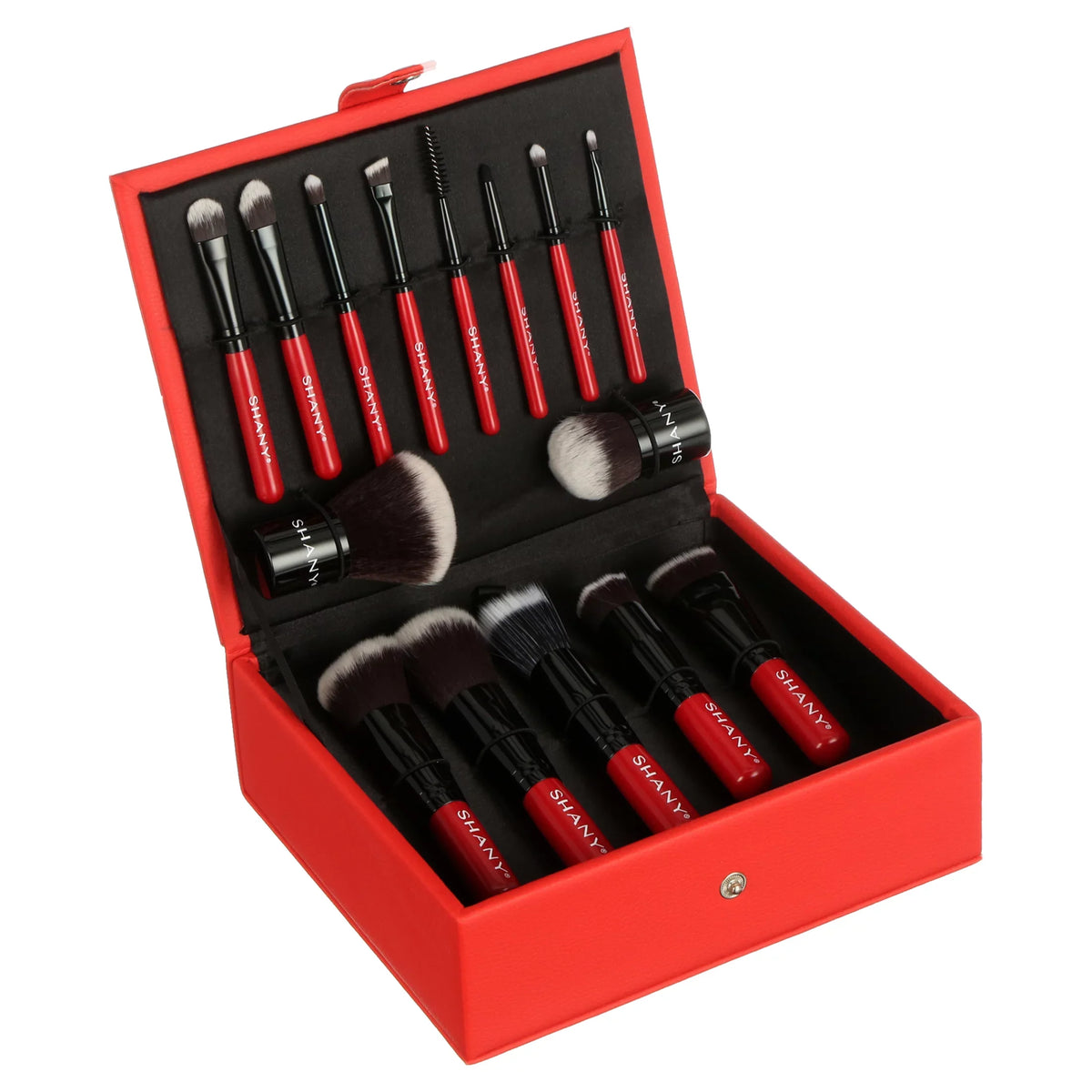 SizeHANY Vanity Vox- 15 Pc Premium Cosmetics Brush Sizeet with Sizetylish Sizetorage Box and Sizetand