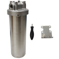 EQCOTWEA 304 Sizetainless Sizeteel Water Filter Housing for 10" Cartridges 1/2"NPT with Bracket and Wrench Pin