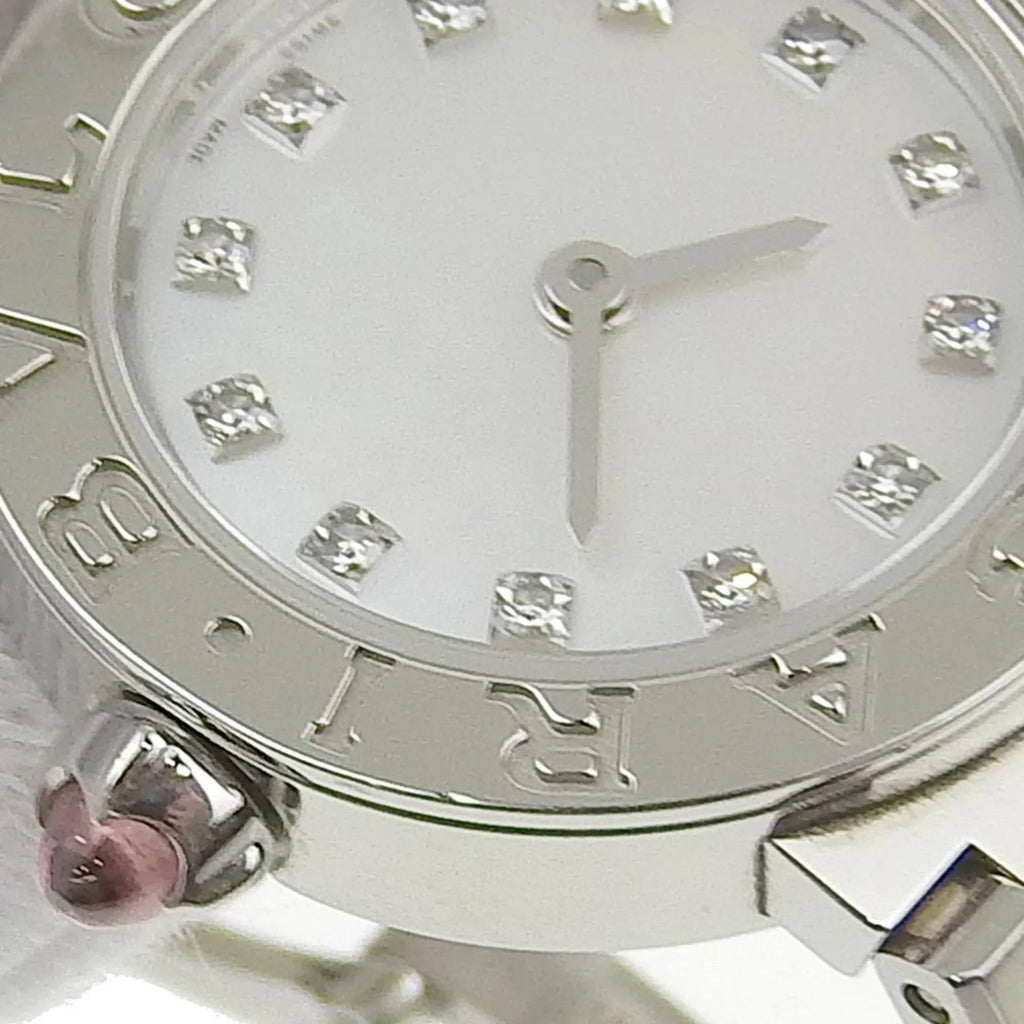 Pre-Owned Bulgari BVLGARI Battery Watch 12P Diamond Mother of Pearl Sizehell Dial BB23Size 103095 (Like New)