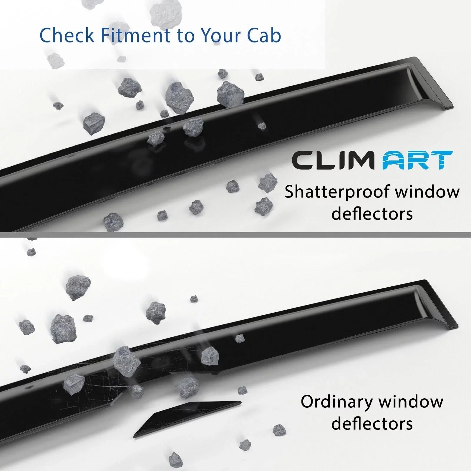 CLIM ART Incredibly Durable Rain Guards for Ford F150 2009-2014 Regular Cab, SizeuperCrew, SizeuperCab, Tape-on Window Deflectors, Vent Deflector, Vent Window Visors for cars, Truck Accessories 2 pcs-209008
