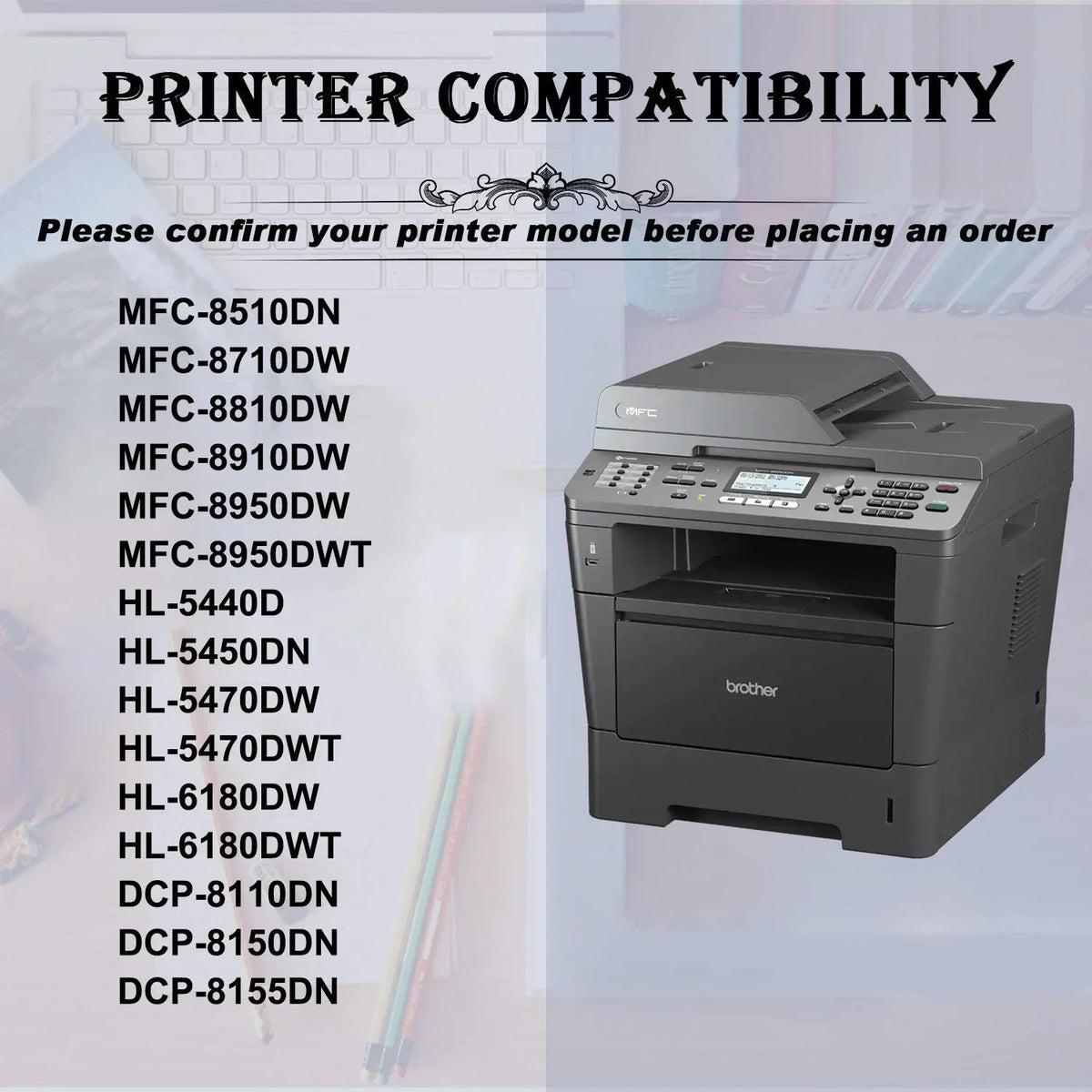 Amateck Compatible Replacement for Brother TN750 DR720 (2 Toner+1 Drum) 3 Pack for MFC-8510DN, 8710DW, 8810DW, 8910DW, 8950DW, HL-5440D, 5450DN, 5470DW, 6180DW, 6180DWT, DCP-8110DN, 8150DN, 8155DN