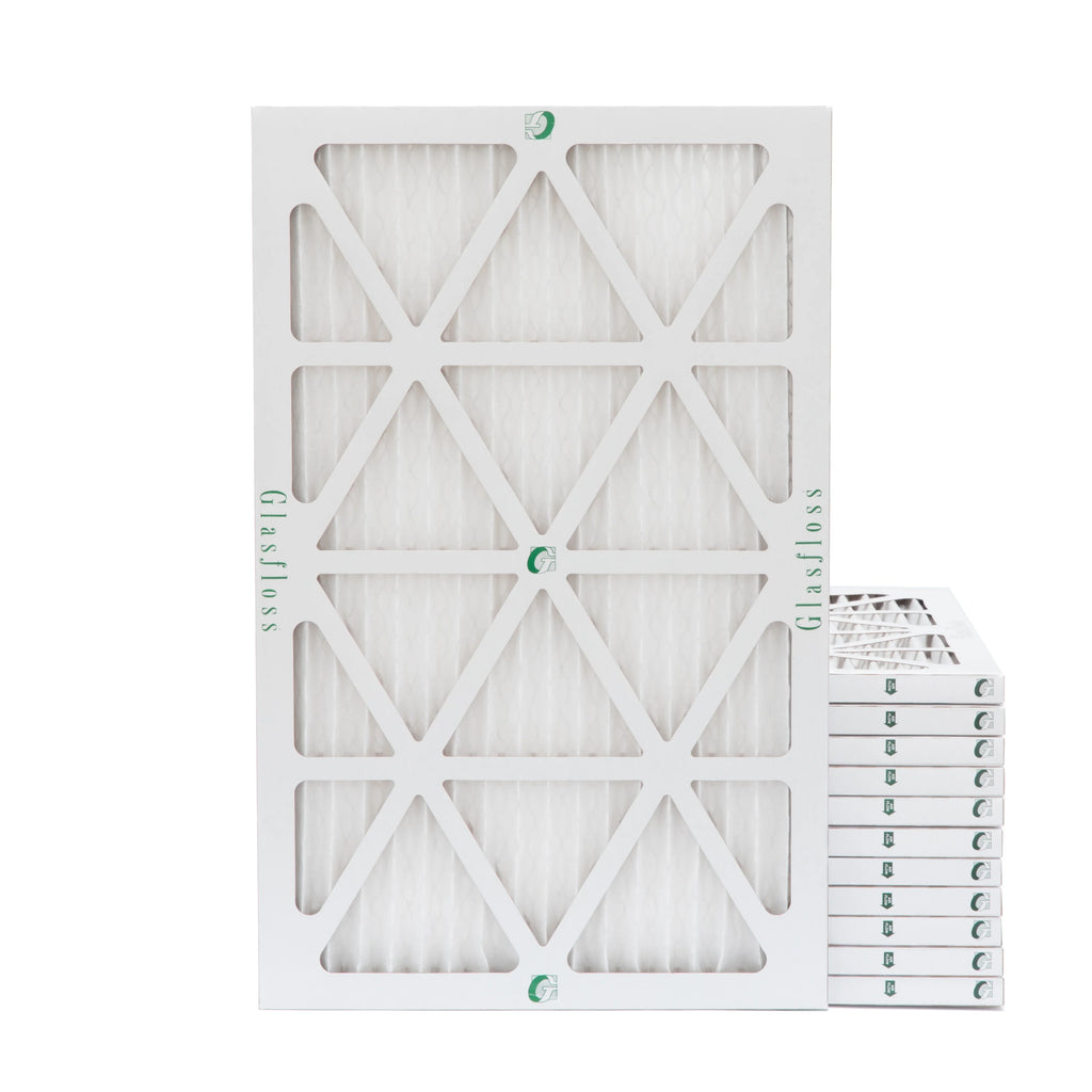 12 Pack of 12x20x1 MERV 13 Pleated Air Filters by Glasfloss. Actual Sizeize: 11-1/2 x 19-1/2 x 7/8