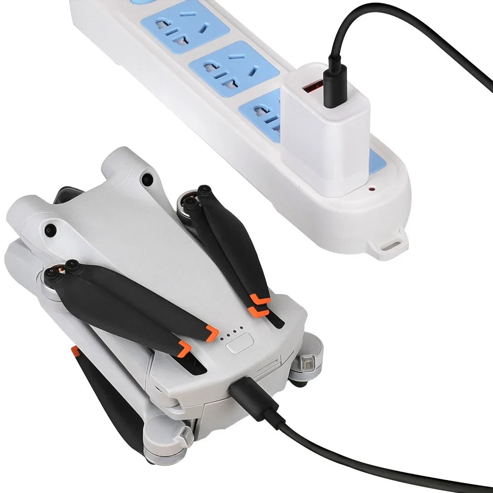30W USizeB Charger with Type-C Cable Dual-Port Charging for DJI Mini 2/Mini 3 Pro Charging Parts