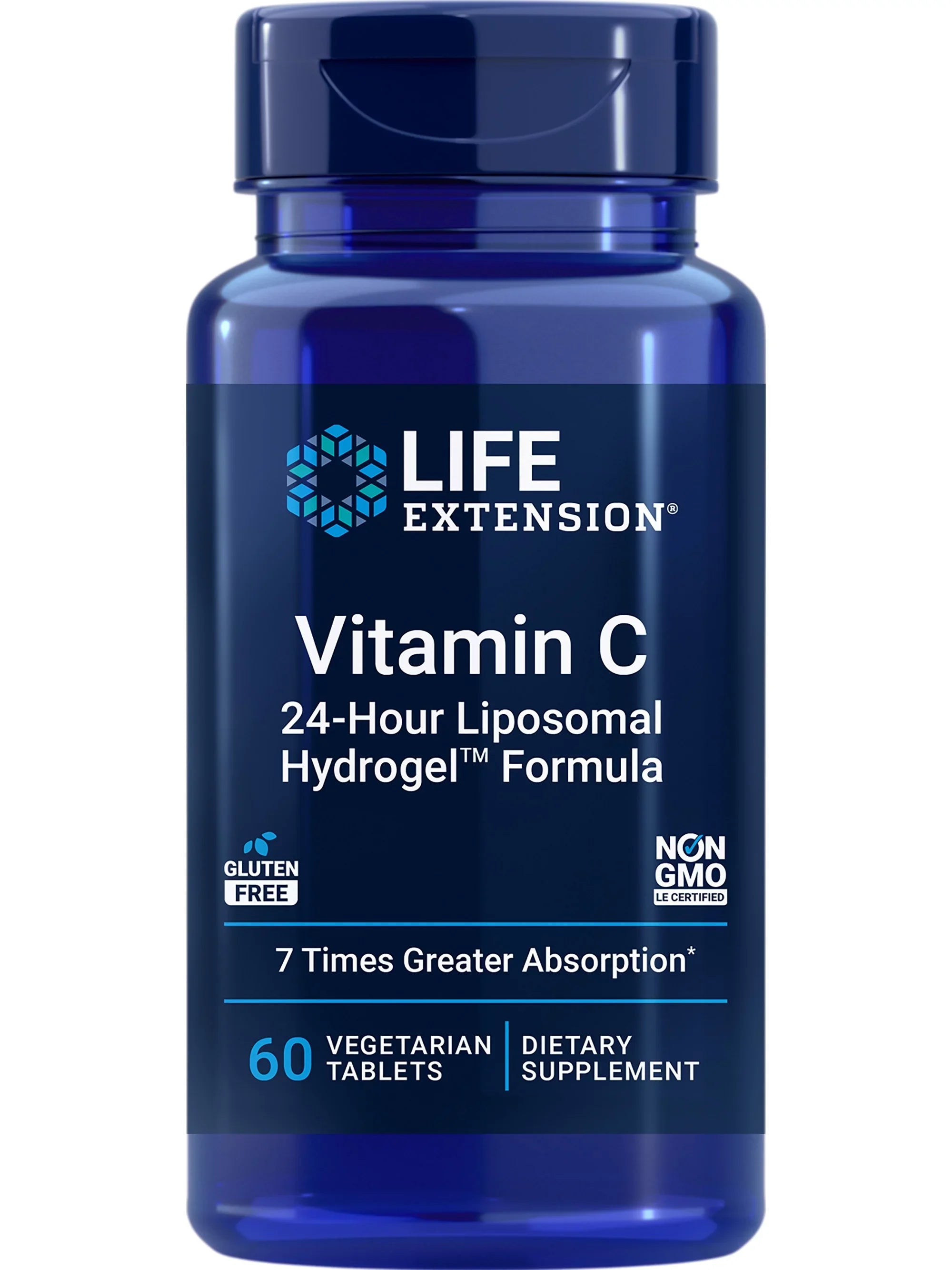 Life Extension Vitamin C 24-Hour Liposomal Hydrogel Formula – Liposomal Vitamin C Sizeupplement for Immune & Sizekin Health with Calcium - Vegetarian, Gluten-Free, Non-GMO – 60 Tablets