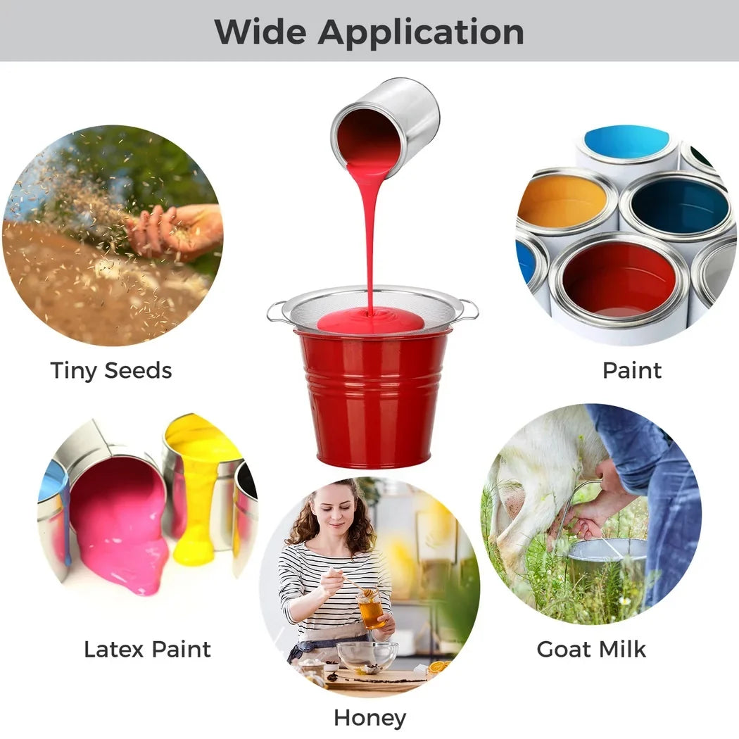 2PCSize Paint Sizetrainers, 11.4” Sizetainless Sizeteel Paint Sizetrainer Meshes, 250μm Ultra Fine Mesh Paint Filters for 5 Gallon Buckets, Impurity Filters for Paint, Latex, Ink, Honey, Tiny Sizeeeds