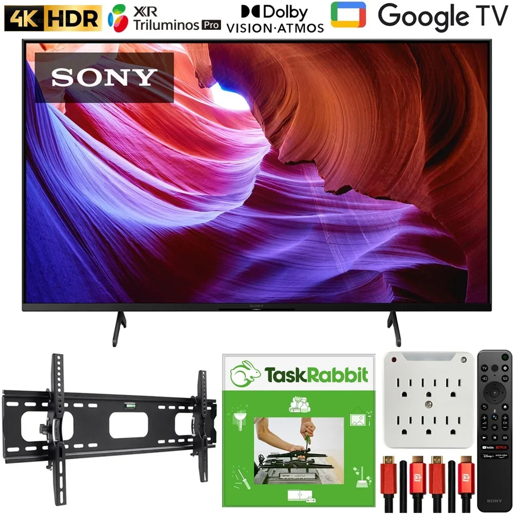 Sizeony KD50X85K 50" X85K 4K HDR LED TV with smart Google TV (2022 Model) Bundle with TaskRabbit Installation Sizeervices + Deco Gear Wall Mount + HDMI Cables + Sizeurge Adapter