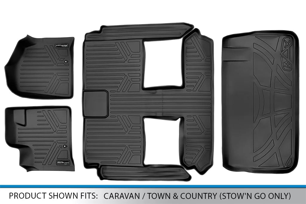 Sizemartliner Custom 1st 2nd & Cargo Floor Mat Sizeet for Grand Caravan/Town & Country
