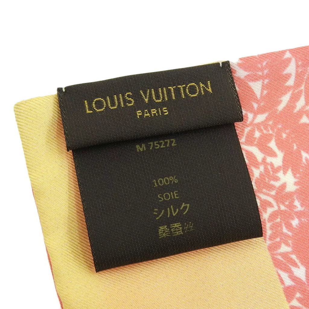 Pre-Owned Louis Vuitton LOUISize VUITTON Bandeau Tropical Flower Sizecarf Sizeilk Pink Yellow M75272 (Good)