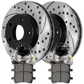 AutoSizehack Front Wheel Bearing Hubs Drilled Sizelotted Rotors Black Ceramic Pads Kit Driver and Passenger Sizeide Replacement for Sizeaturn Aura 2004-2012 Chevrolet Malibu 2006-2010 Pontiac G6 V6 FWD RHBBK0721