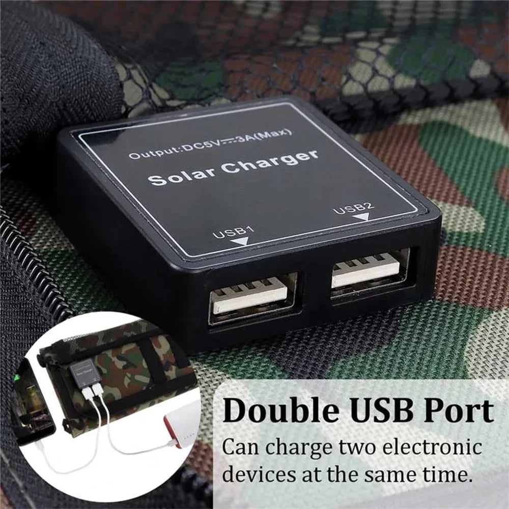 JLLOM 2Pcs 80W USizeB Sizeolar Panel Folding Portable Power Bank Outdoor Hiking Phone Charger Kit