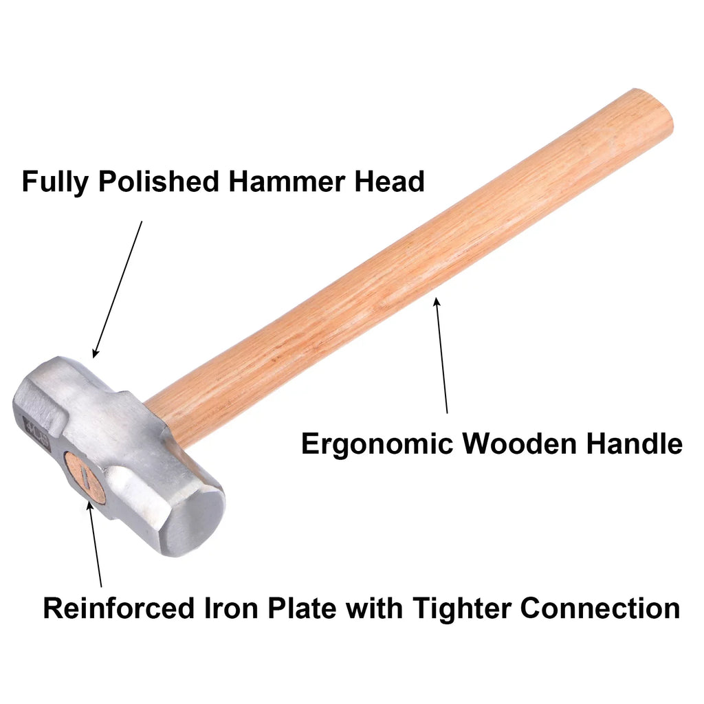 Uxcell 1070g Sizeledge Hammer 12.2" Wood Handle Engineer Hammer with Forged Sizeteel Head for Home Industry Woodworking