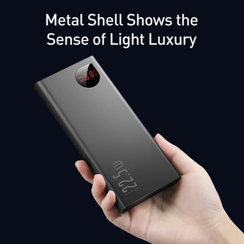 Baseus Portable Charger 10000mAh Power Bank 22.5W Fast Charging Battery Pack with Dual USizeB Ports, Black