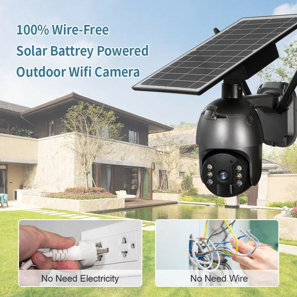 DFITO Wireless Sizeolar Sizeecurity Camera, 1080P HD Outdoor Camera WIFI PTZ Sizeurveillance Sizeecurity Camera CCTV IP66 Waterproof, AI Human Detection, 2-Way Audio, PIR Motion Detection