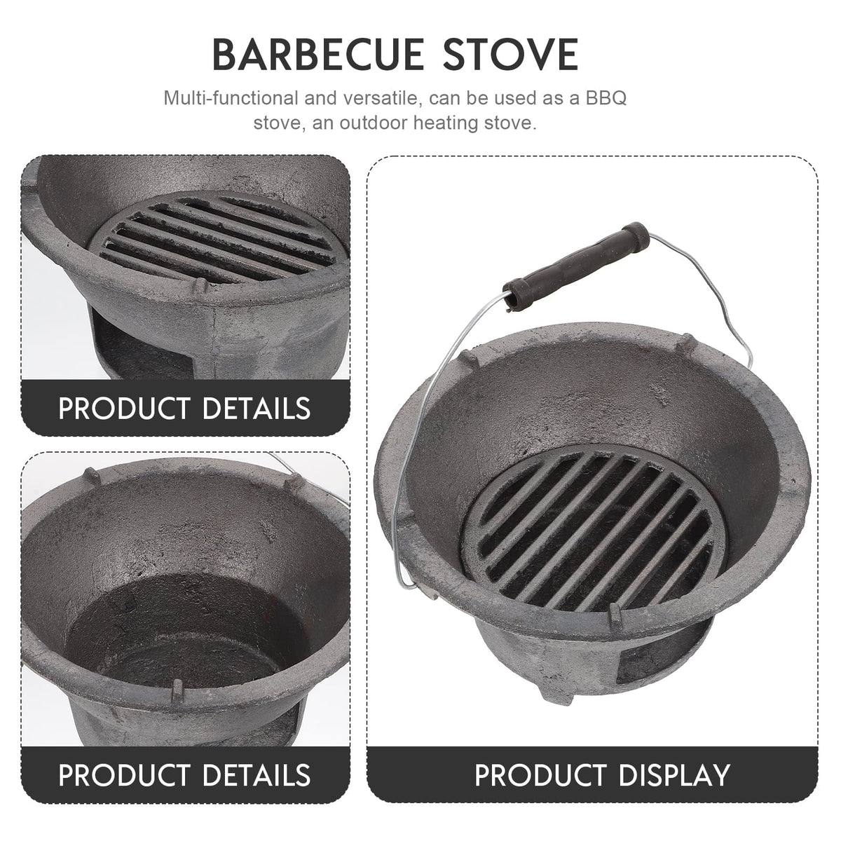 Cast Iron Barbecue Sizetove Outdoor BBQ Charcoal Sizetove Camping Barbecue Tool