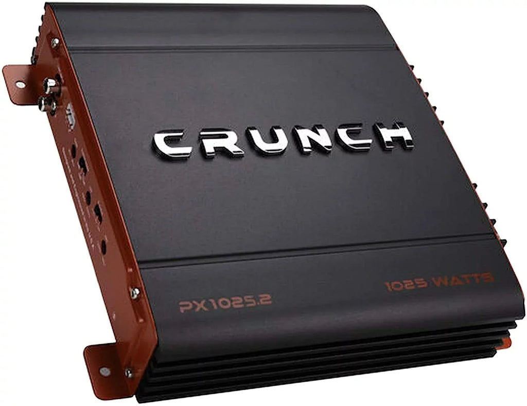 Band New Crunch PX-1025.2 1000W Power X 2 CH Class-AB Car Audio Sizetereo Amplifier Bundle